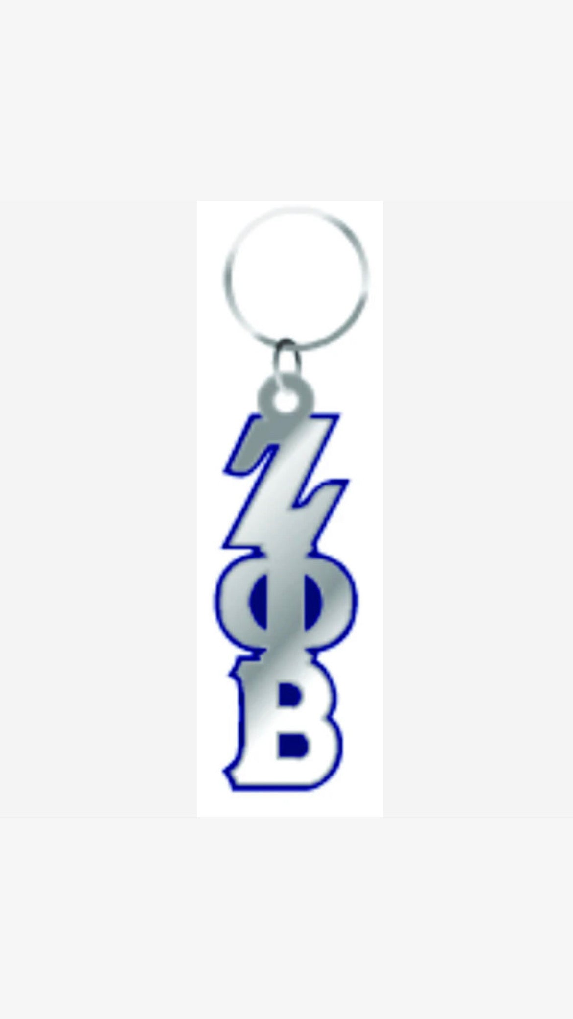 Zeta Large Letter Mirror Keychain