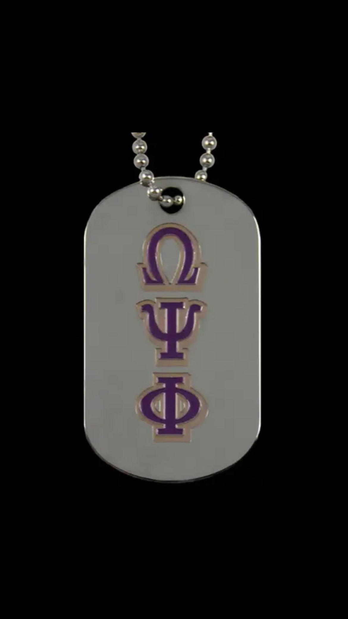 Omega Silver Double Sided Dog Tag