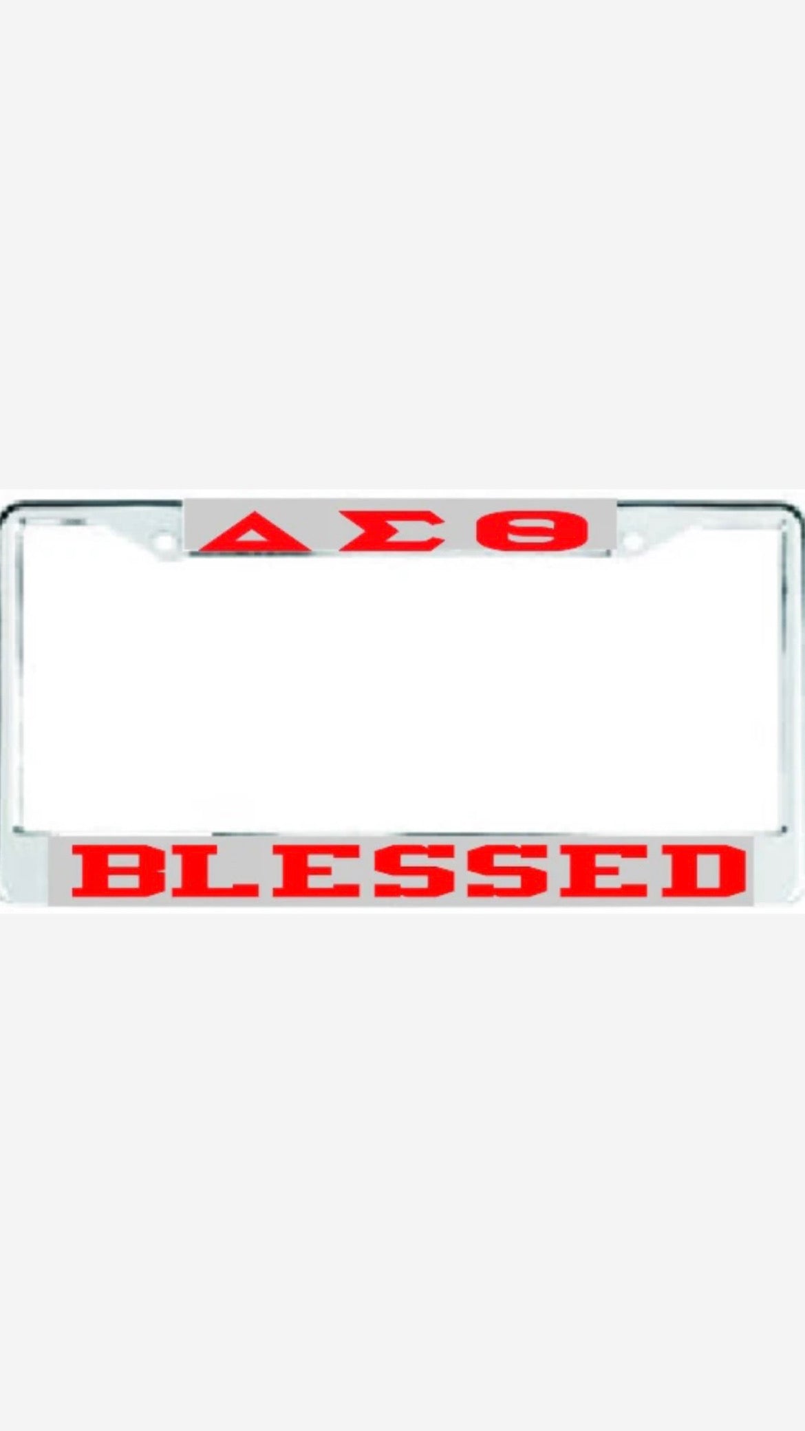 Delta Blessed Auto Frame Silver/Red