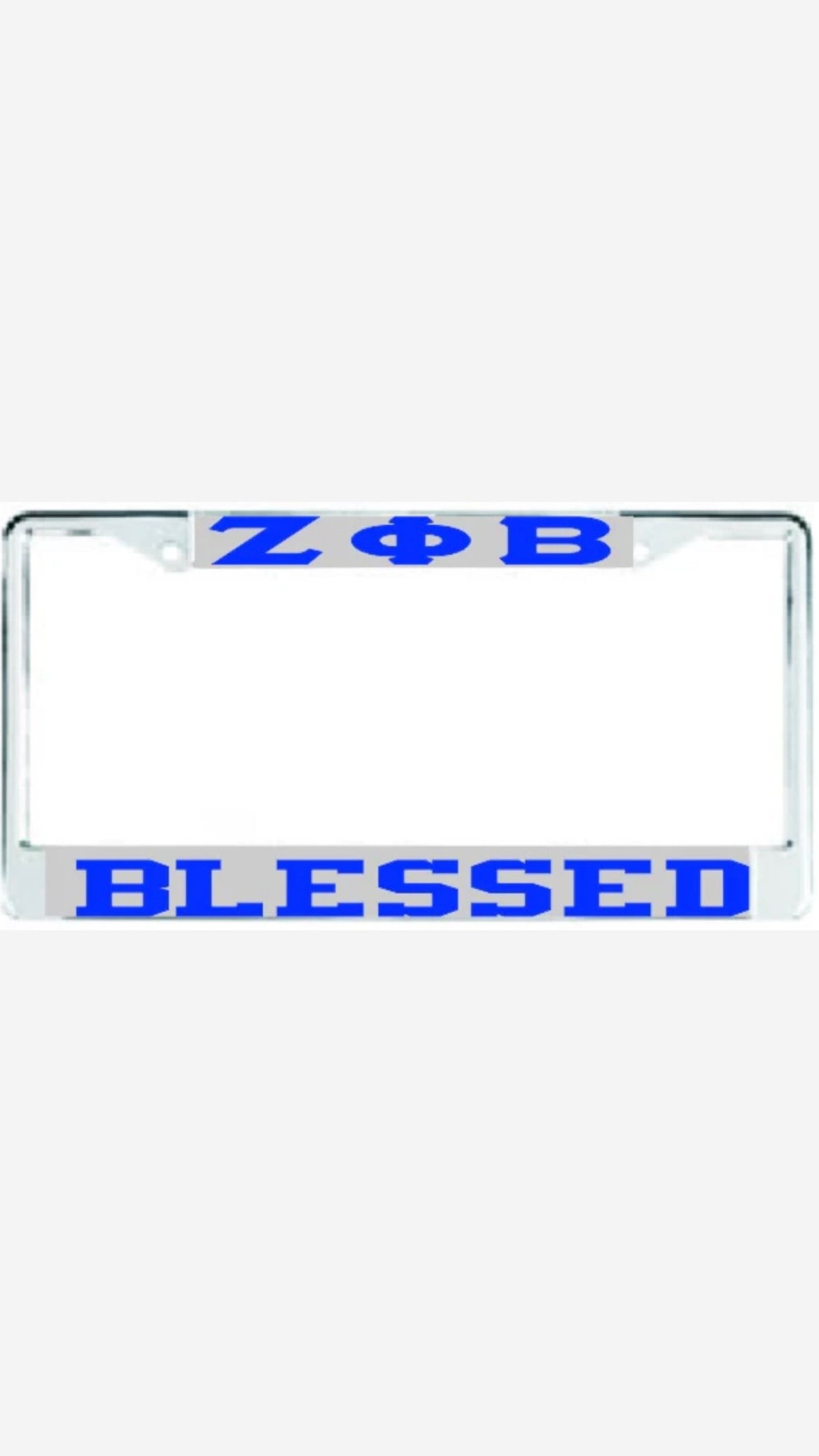 Zeta Blessed Auto Frame Silver/Royal