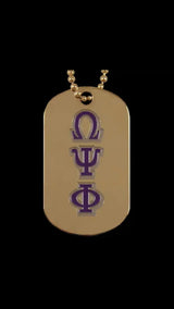 Omega Gold Double Sided Dog Tag