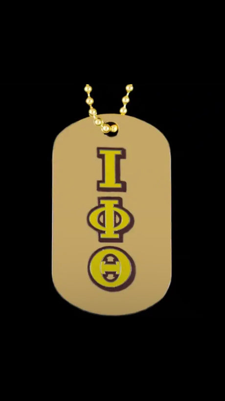 Iota Gold Double Sided Dog Tag