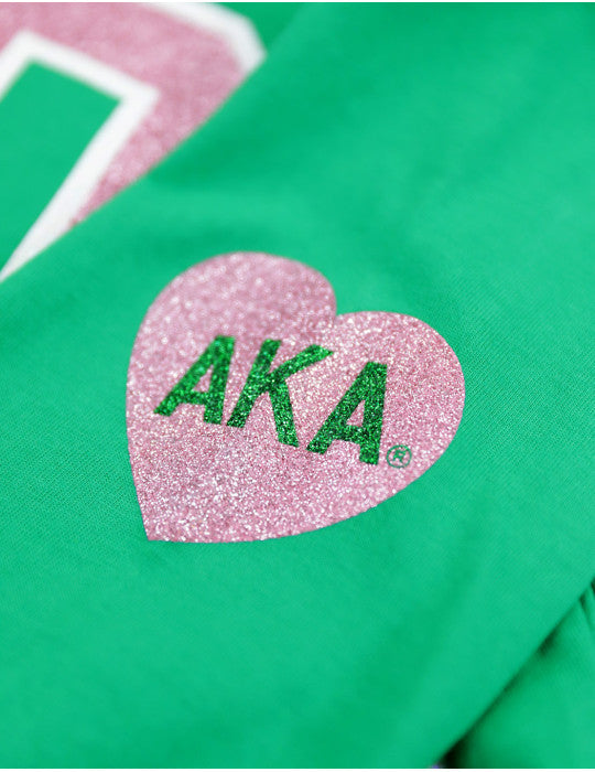 AKA Date Glitter Print Long Sleeve Tee