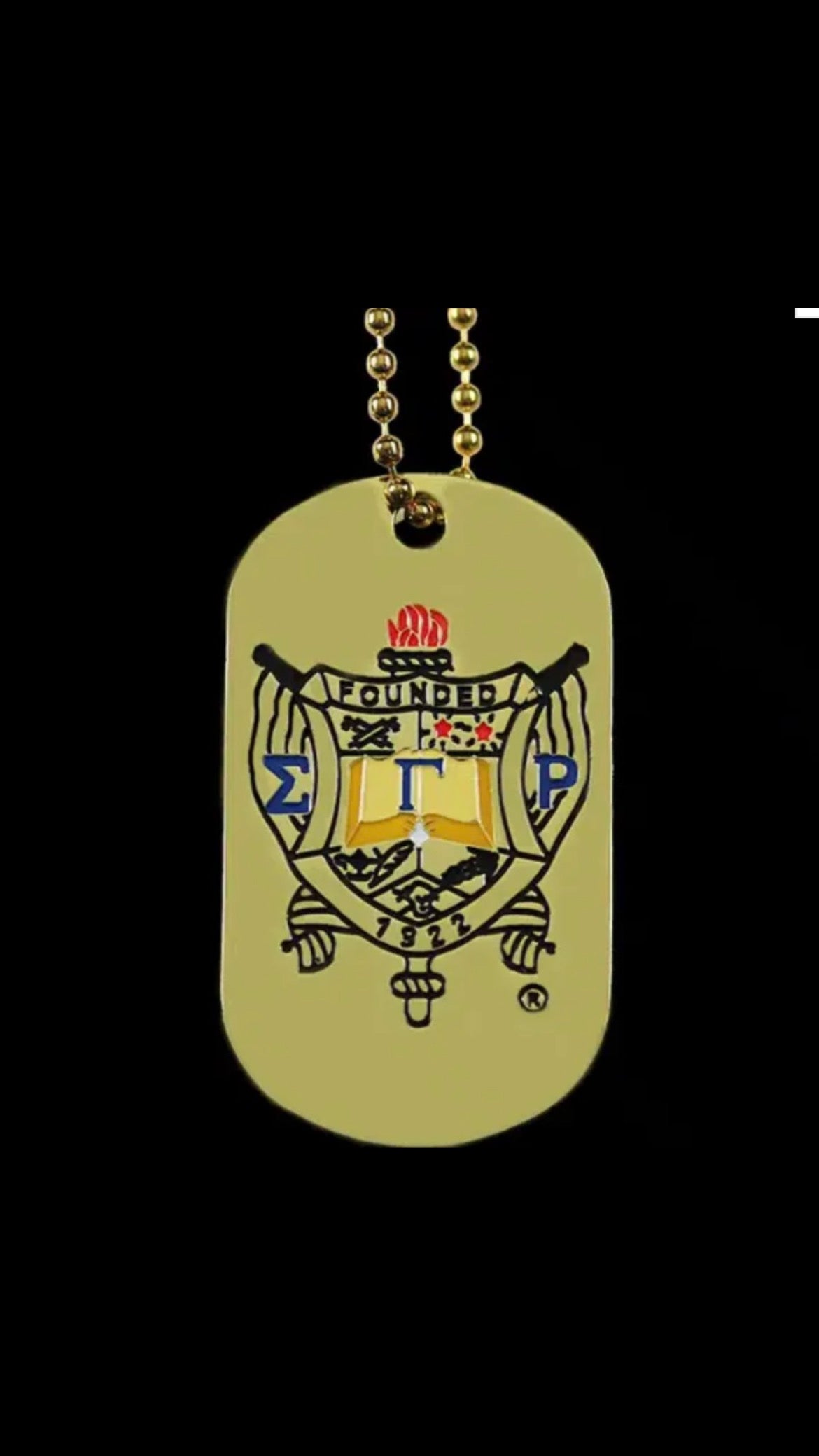 SGRho Gold Double Sided Dog Tag