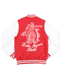 Delta Sigma Theta DST fleece snap up jacket red and white lightweight embroidered