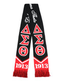 Delta Sigma Theta 1913 Greek Winter Knit Neck Scarf Acrylic Red White Black
