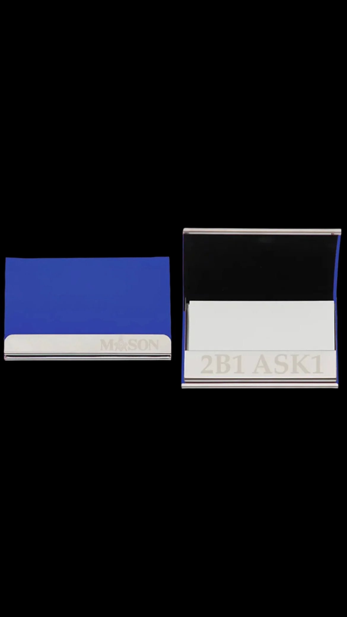 Mason Curved Blue Business Card Case