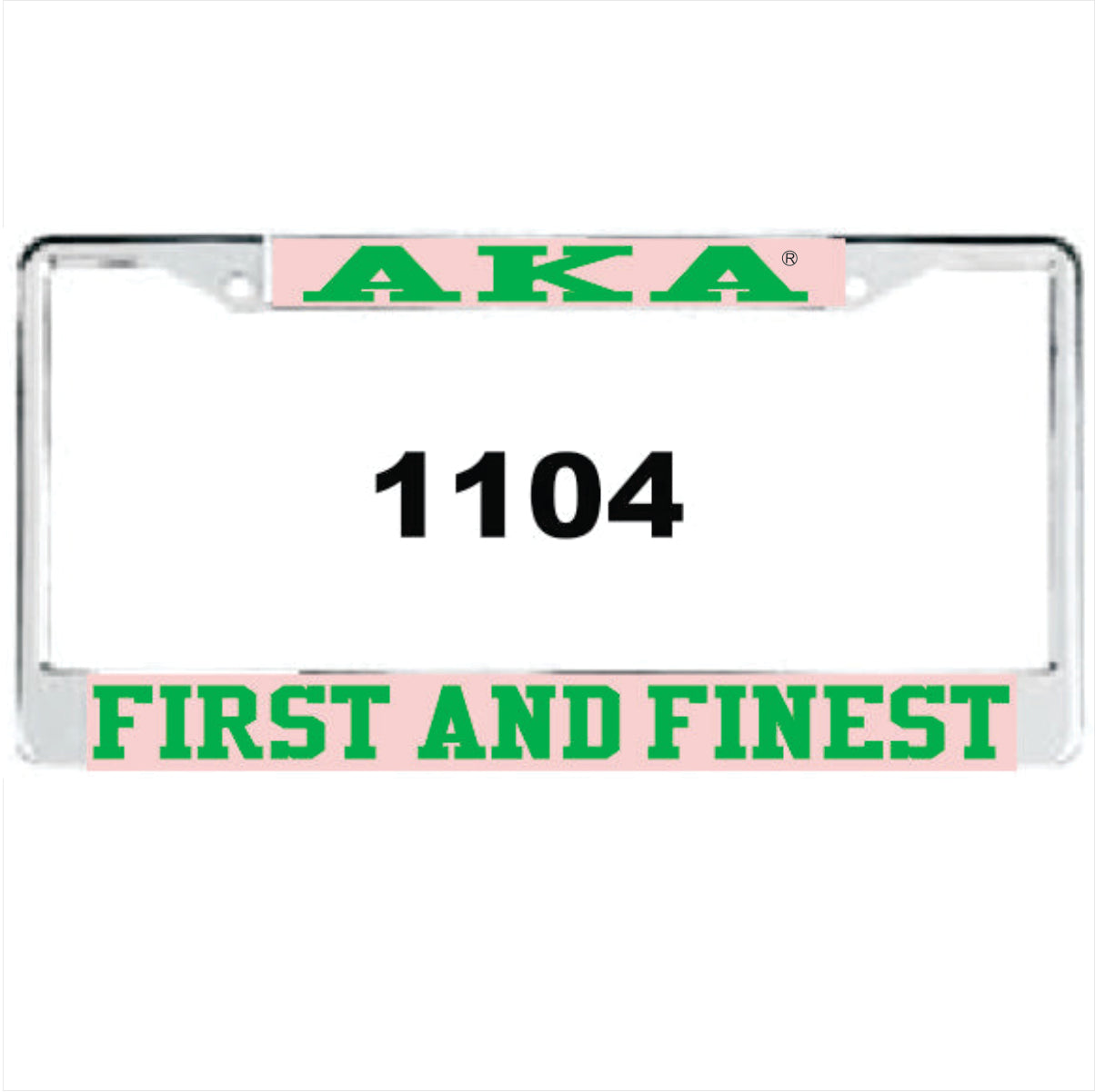 AKA 1ST and Finest Auto Frame Pink/Green