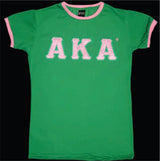 AKA Satin Letter Ringer Tee