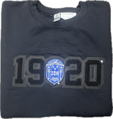 Zeta Chenille Crest/Date Crewneck