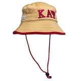 Kappa Alpha Psi 1911 Greek Floppy bucket fisherman hat khaki with red trim and white accents
