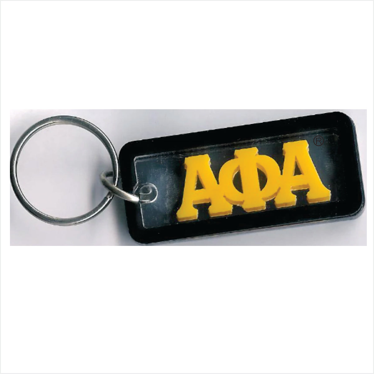 Alpha Mirror Rectangle Keychain