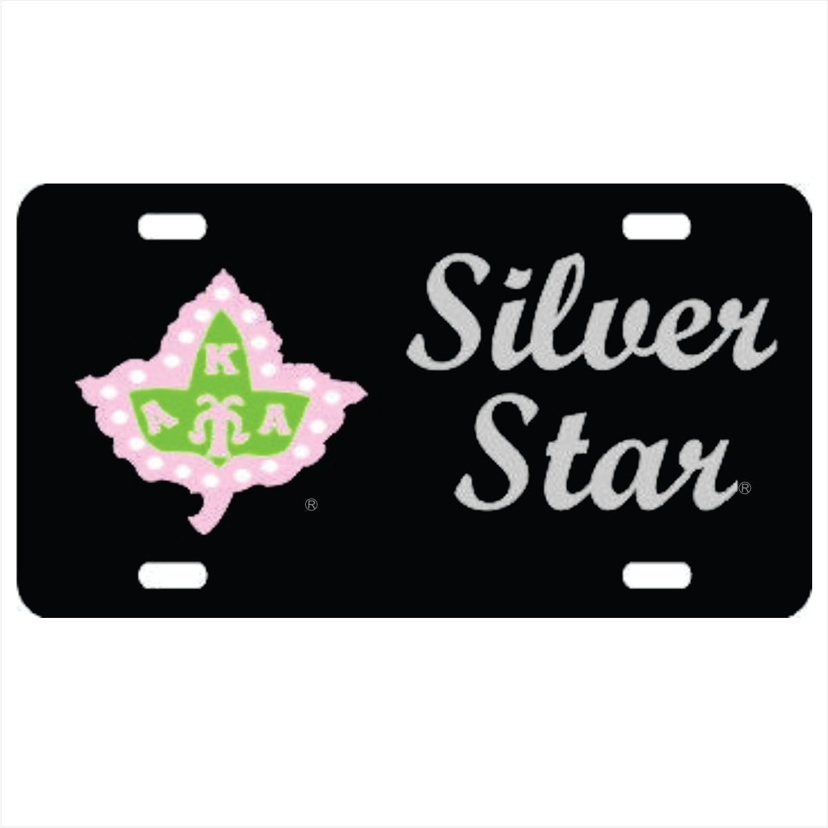 AKA Silver Star Ivy Auto Tag Black/Pink/Silver