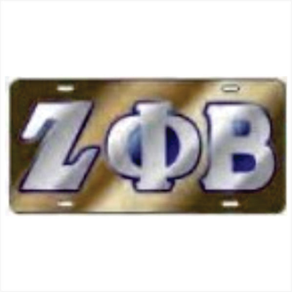 Zeta Gold Outline Mirror Auto Tag