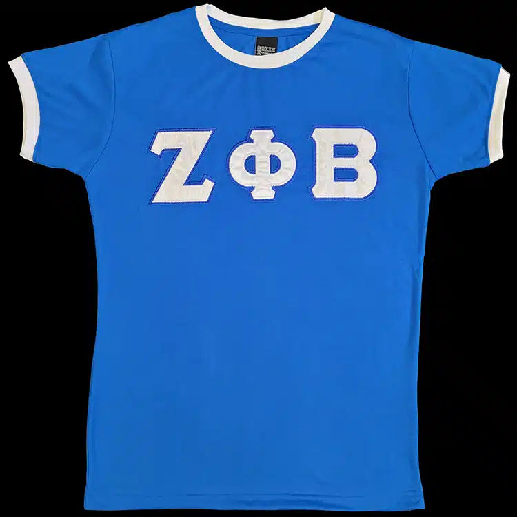 Zeta Satin Letter Ringer Tee