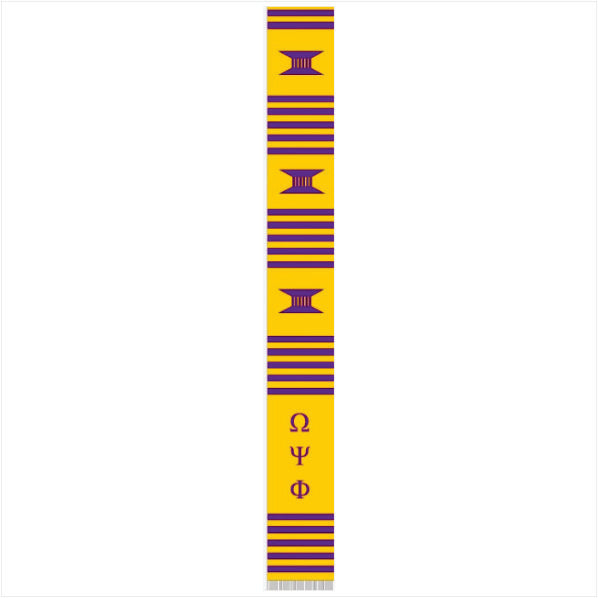 Omega Gold Letters Kente Cloth Stole