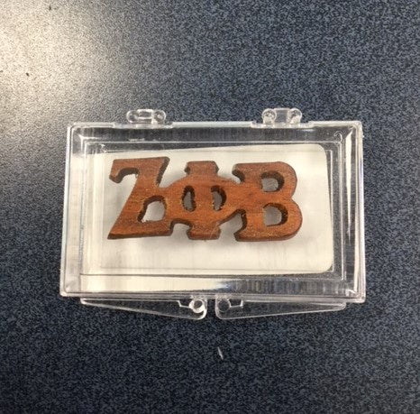 Zeta Small Wood Greek Pin