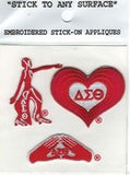 Delta Embroidered Heart Stick-On