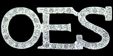 OES Austrian Silver Crystal Pin