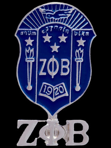 Zeta Shield and Letter Lapel Pin