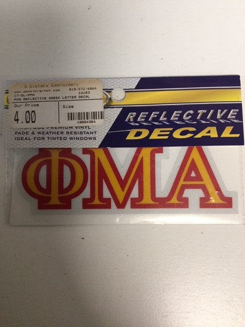 PMA Reflective Greek Letter Decal