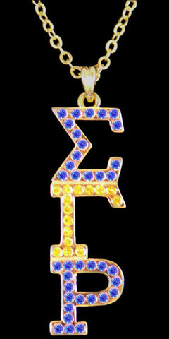 SGRho Gold Crystal Letter Pendant