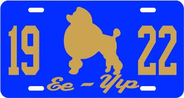 SGRho 1922 Poodle Call Plate Royal/Gold