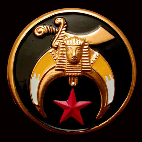 Shriner Black Round Auto Emblem
