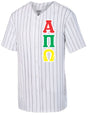 Alpha Pi Omega Greek Letter Baseball Jersey