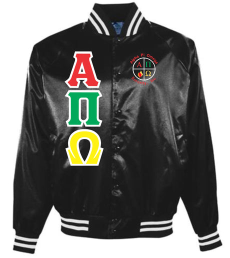 Alpha Pi Omega Greek Letter Satin Jacket