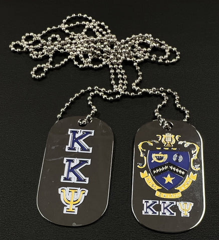 KKPsi Silver Double Sided Dog Tag