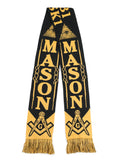 Mason 2B1ASK1 Square and Compass Winter Knit Neck Scarf Acrylic Black Gold