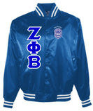Zeta Crest Striped Satin Jacket