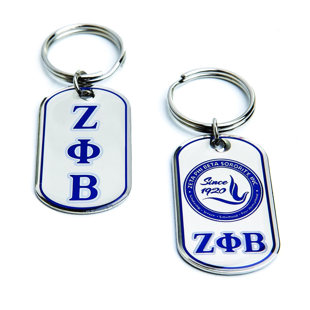 Zeta Dog Tag Keyring