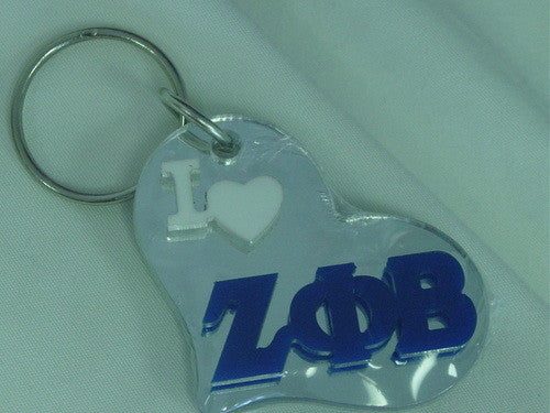 Zeta Heart Shaped Mirror Keychain