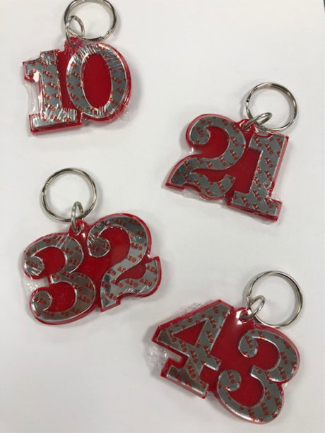 Delta Sigma Theta Greek Sorority Number Keychain