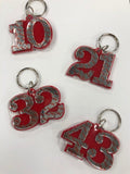 Delta Double Number Keychains (10-50)