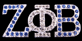 Zeta Silver Austrian Blue and Crystal Pin