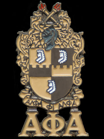 Alpha Shield and Letter Lapel Pin