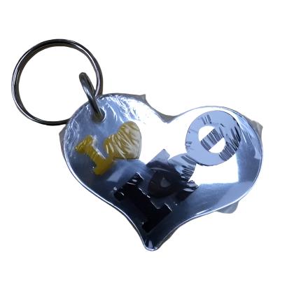 Iota Heart Shaped Mirror Keychain