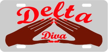 Delta Hand/Diva Tag Silver/Red/Brown