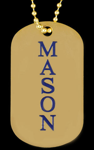 Mason Gold Double Sided Dog Tag