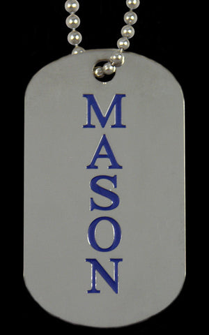 Mason Silver Double Sided Dog Tag