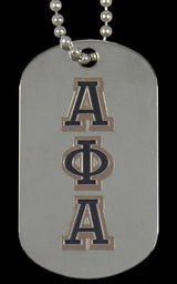 Alpha Silver Double Sided Dog Tag